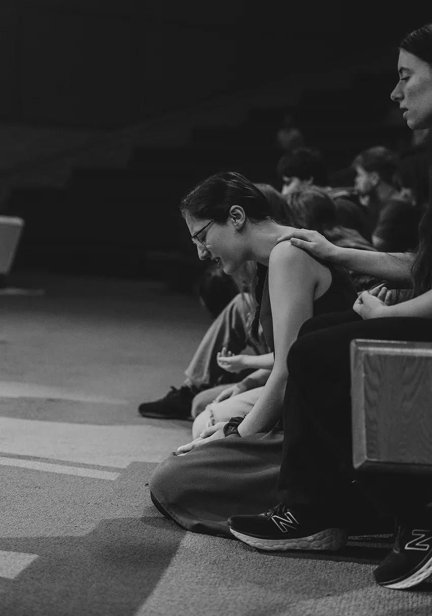 A person receiving prayer at Central Church
